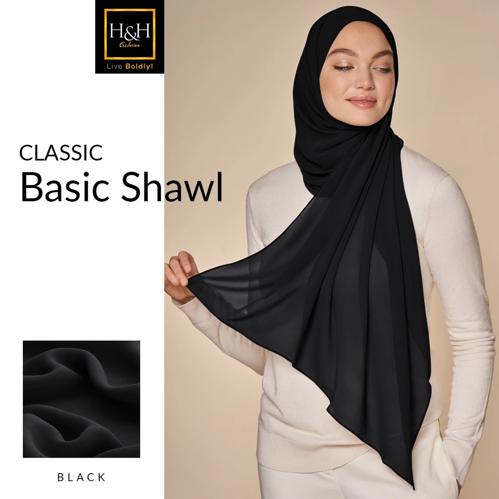 Every day basic shawl Chiffon for muslimah by H&H Exclusive (Hot Item)