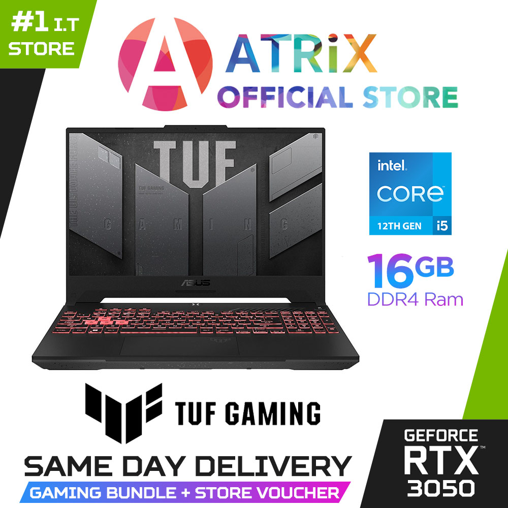 【Express Delivery】ASUS TUF Gaming F15 FX507ZC4-HN155W | 15.6" FHD | I5-12500H | RTX 3050 | 16GB RAM | 512GB SSD | 2Y