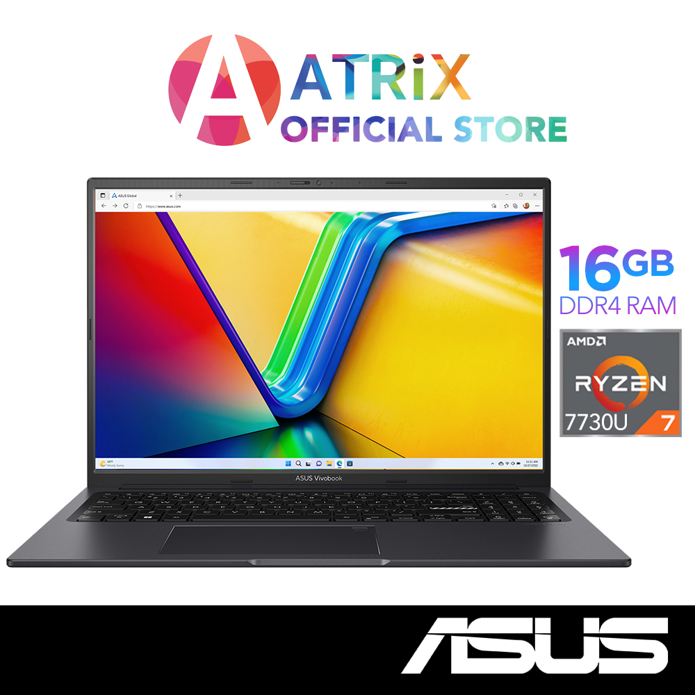 【Express Delivery】ASUS Vivobook 16X | M3604YA-MB130W/M3604YA-MB129W | 16" FHD+ | R5 7530U/R7 7730U | 16GB/512GB | 2Y