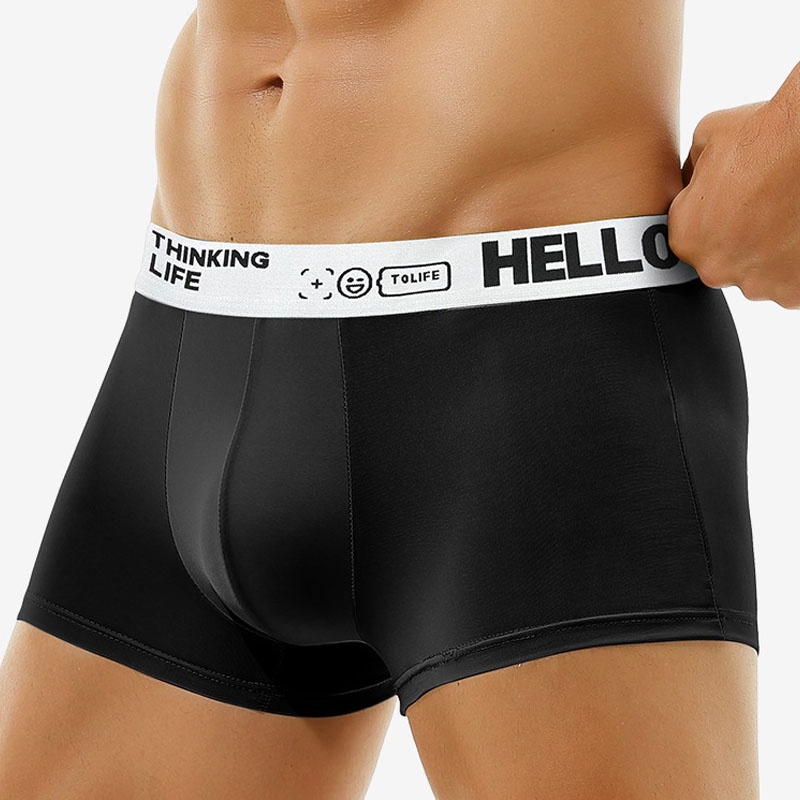 Men Simple Ice Silk Cool Youth Sports Breathable Trendy Comfortable Boxer 5114